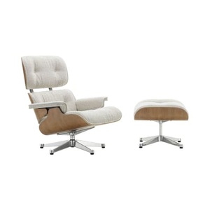 Vitra, Set Sessel & Fußstütze Lounge Chair & Ottoman textil beige / Eames, 1956 - Bouclé-Stoff - Vitra beige en textil, Set Sessel & Fußstütze Lounge Chair & Ottoman textil beige / Eames, 1956 - Bouclé-Stoff - Vitra beige en textil