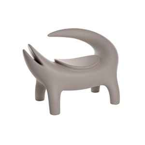 SLIDE, Kroko Sitzkissen / L 110 cm - Polyethylen - Slide grau en plastikmaterial, Outdoor-Hocker Kroko plastikmaterial grau / L 110 cm - Polyethylen - Slide L 110 x Tiefe 60 cm x H 74 cm grau en plastikmaterial