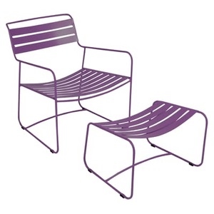 Fermob, Set Sessel & Fußstütze Surprising Lounger metall violett Ensemble Sessel + Fußablage - Fermob violett en metall, Set Sessel & Fußstütze Surprising Lounger metall violett Ensemble Sessel + Fußablage - Fermob violett en metall