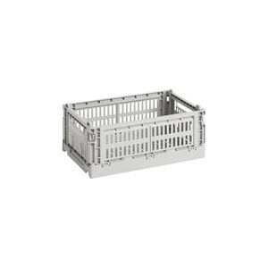 Hay, Hay - Korb COLOUR CRATE - hellgrau - Recycling-Polyester - 17/26.5/10.5 cm, Korb Colour Crate plastikmaterial grau Small / 17 x 26,5 cm - Recycelt - Hay grau en plastikmaterial