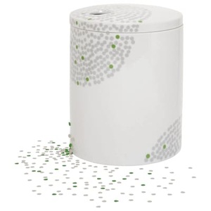 Domestic, Surface 01 - Petit pois Schachtel - Domestic weiß/grau en keramik, Schachtel Surface 01 - Petit pois keramik weiß grau - Domestic grau en keramik