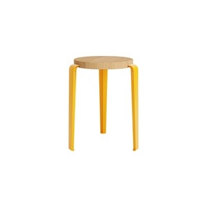 TIPTOE, Lou Stappelbarer Hocker / H 45 cm - Stahl & Eiche - TIPTOE gelb/holz natur en metall/holz, Stappelbarer Hocker Lou holz gelb / H 45 cm - Eiche - TIPTOE gelb en holz