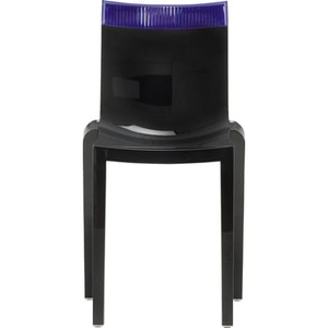 KARTELL, Stapelbarer Stuhl Hi Cut plastikmaterial schwarz violett Gestell schwarz lackiert - Kartell schwarz en plastikmaterial, Stapelbarer Stuhl Hi Cut plastikmaterial schwarz violett Gestell schwarz lackiert - Kartell violett en plastikmaterial