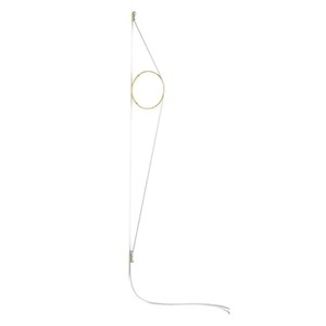 Flos, Wirering Wandleuchte / LED - H 208 cm - Flos weiß/gold en metall, Wandleuchte Wirering metall weiß gold / LED - H 208 cm - Flos gold en metall