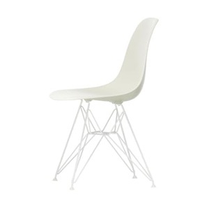 Vitra, DSR - Eames Plastic Side Chair Stuhl / (1950) - Beine weiß - Vitra grau en plastikmaterial, Stuhl DSR - Eames Plastic Side Chair plastikmaterial grau / (1950) - Beine weiß - Vitra grau en plastikmaterial