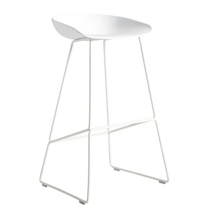 Hay, Barhocker About a stool AAS 38 metall plastikmaterial weiß / H 65 cm - Kufengestell aus Stahl - Hay weiß en metall, Barhocker About a stool AAS 38 metall plastikmaterial weiß / H 65 cm - Kufengestell aus Stahl - Hay weiß en plastikmaterial