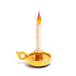 Seletti, Grimm Bugia Lampe ohne Kabel / H 31 cm - Aufladbar über USB - Seletti gold en plastikmaterial, Schnurlosleuchte Grimm Bugia plastikmaterial gold / H 31 cm - Aufladbar über USB - Seletti gold en plastikmaterial