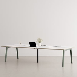 TIPTOE, New Modern Bureau open space / 6 places - 320 x 140 cm / Stratifié & pied central noir - TIPTOE grau en metall/holz, Open Space Schreibtisch New Modern plastikmaterial grau / 6 Plätze - 320 x 140 cm / Schichtstoff & schwarzer Mittelfuß - TIPTOE grau en plastikmaterial