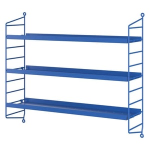 String Furniture, Regal String® Pocket Metal metall blau / Lochblech - L 60 x H 50 cm - String Furniture blau en metall, Regal String® Pocket Metal metall blau / Lochblech - L 60 x H 50 cm - String Furniture blau en metall