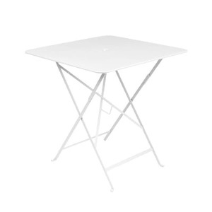 Fermob, Fermob Bistro Tisch quadratisch baumwollweiß, Klapptisch Bistro metall weiß 71 x 71 cm - Klapptisch - Mit Loch für Sonnenschirm - Fermob weiß en metall