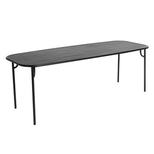 Petite Friture, Week-End rechteckiger Tisch / 220 x 85 cm - Aluminium - Petite Friture schwarz en metall, rechteckiger Tisch Week-End metall schwarz / 220 x 85 cm - Aluminium - Petite Friture schwarz en metall