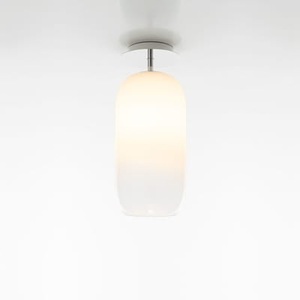 Artemide, Artemide Gople Mini Deckenleuchte weiß, Deckenleuchte Gople Mini glas weiß transparent / Glas - H 35 cm - Artemide transparent en glas