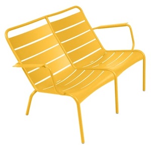Fermob, Bank mit Rückenlehne Luxembourg Duo metall gelb / 2-Sitzer - L 119 cm - Fermob en, Bank mit Rückenlehne Luxembourg Duo metall gelb / 2-Sitzer - L 119 cm - Fermob en