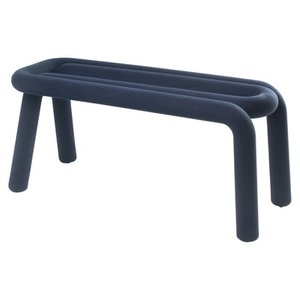 Moustache, Bold Gepolsterte Bank / Stoff ? L 100 cm - Moustache blau en textil, Gepolsterte Bank Bold textil blau / Stoff ? L 100 cm - Moustache blau en textil