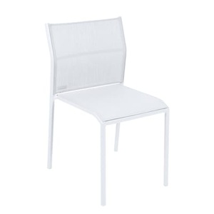 Fermob, Stapelbarer Stuhl Cadiz metall textil weiß / Textilbespannung - Fermob weiß en metall, Stapelbarer Stuhl Cadiz textil weiß / Textilbespannung - Fermob weiß en textil