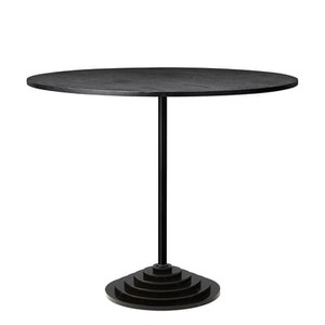 Aytm, Solus Runder Tisch / Ø 90 cm - Bodenplatte aus Marmor - AYTM schwarz en holz/stein, Runder Tisch Solus holz stein schwarz / Ø 90 cm - Bodenplatte aus Marmor - AYTM schwarz en stein
