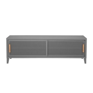 Tolix, B2 Bas Perforé TV Möbel / 160 x H 51 cm - Griffe aus Eiche - Tolix grau en metall, TV Möbel B2 Bas Perforé metall grau / 160 x H 51 cm - Griffe aus Eiche - Tolix grau en metall