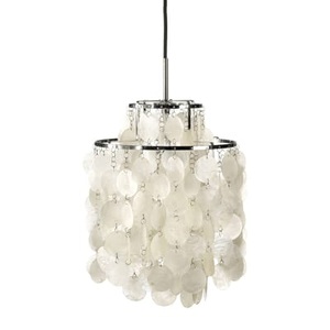 Verpan, VERPAN Fun 2DM - effektvolle Perlmutt-Hängeleuchte, Pendelleuchte Fun 2DM glas weiß Ø 27 cm - Panton 1964 - Verpan weiß en glas