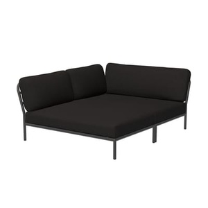 Houe, Level Cozy Sofa / Tiefe Sitzfläche - Eckmodul links - L 173,5 x T 139 cm - Houe schwarz en textil, Modulares Gartensofa Level Cozy textil schwarz / Tiefe Sitzfläche - Eckmodul links - L 173,5 x T 139 cm - Houe schwarz en textil