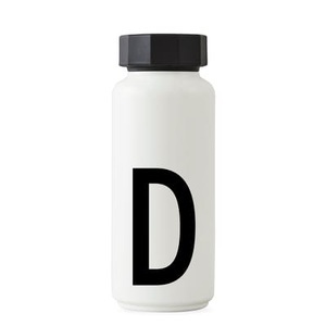 Design Letters, Design Letters-Design Letters, Thermosflasche, D, Thermosflasche A-Z metall weiß 500 ml - Buchstabe D - Design Letters weiß en metall