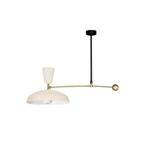 SAMMODE STUDIO, G1 Pendelleuchte / Neuauflage des Originalmodells von 1951, Pierre Guariche - L 115 cm - SAMMODE STUDIO beige en metall, Pendelleuchte G1 metall beige / Neuauflage des Originalmodells von 1951, Pierre Guariche - L 115 cm - SAMMODE STUDIO beige en metall