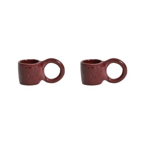 Petite Friture, Donut Small Espressotasse / Ø 6 x H 5,5 cm - 2er-Set - Petite Friture rot en keramik, Espressotasse Donut Small keramik rot / Ø 6 x H 5,5 cm - 2er-Set - Petite Friture en