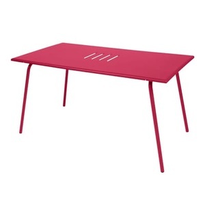 Fermob, Monceau rechteckiger Tisch / 146 x 80 cm - für 6 Personen - Fermob rosa en metall, rechteckiger Tisch Monceau metall rosa / 146 x 80 cm - für 6 Personen - Fermob rosa en metall