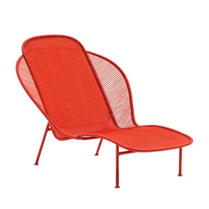 Moroso, Imba Sonnenliege - Moroso rot en plastikmaterial, Feststehender Liegestuhl Imba plastikmaterial rot / geflochtener Plastik - Moroso rot en plastikmaterial