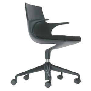 KARTELL, Kartell Spoon Chair Bürosessel, Sessel mit Rollen Spoon Chair plastikmaterial schwarz - Kartell schwarz en plastikmaterial