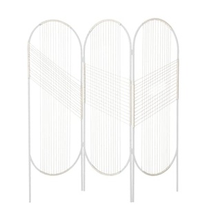 Bloomingville, Paravent metall weiß / Metall - L 165 cm x H 165 cm - Bloomingville weiß en metall, Paravent metall weiß / Metall - L 165 cm x H 165 cm - Bloomingville weiß en metall