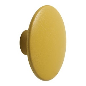 Muuto, The Dots Wood Wandhaken / Medium - Ø 13 cm - Muuto gelb en holz, Wandhaken The Dots Wood holz gelb / Medium - Ø 13 cm - Muuto gelb en holz