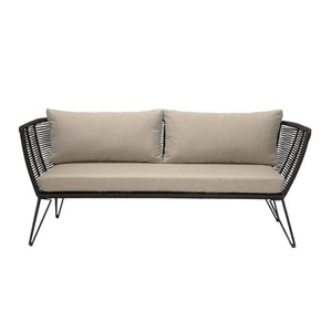 Bloomingville, Bloomingville-Sofa 74x175cm H72cm, Schwarz, Gartensofa 3-Sitzer Mundo textil schwarz beige / L 175 cm - für Haus, Terrasse und Garten - Bloomingville beige en textil