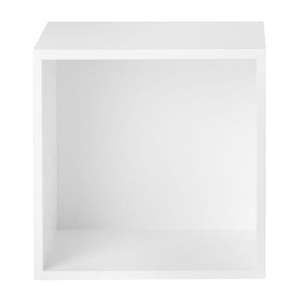 Muuto, Muuto Stacked 2.0 Regalsystem Modul mit Rückwand, Regal Stacked 2.0 holz weiß / Größe M - quadratisch - 43 x 43 cm / mit Rückwand - Muuto weiß en holz