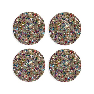 & klevering, Carnival Glasuntersetzer / 4er Set - Acryl - & klevering bunt en plastikmaterial, Glasuntersetzer Carnival plastikmaterial bunt / 4er Set - Acryl - & klevering bunt en plastikmaterial