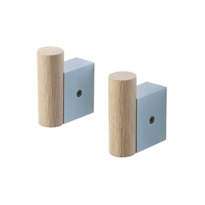 Muuto, Attach Wandhaken / 2er-Set - Muuto blau en metall, Wandhaken Attach metall holz blau / 2er-Set - Muuto blau en holz