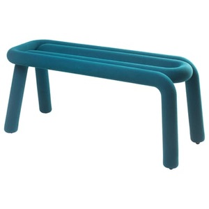 Moustache, Bold Gepolsterte Bank / Stoff ? L 100 cm - Moustache blau en textil, Gepolsterte Bank Bold textil blau / Stoff ? L 100 cm - Moustache blau en textil