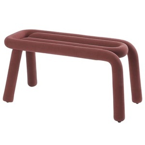 Moustache, Gepolsterte Bank Bold textil rot braun / Stoff ? L 100 cm - Moustache rot en textil, Gepolsterte Bank Bold textil rot braun / Stoff ? L 100 cm - Moustache braun en textil