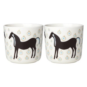 Marimekko, Musta Tamma Kaffeetasse / Ohne Henkel - 3er Set - Marimekko braun en keramik, Kaffeetasse Musta Tamma keramik braun / Ohne Henkel - 3er Set - Marimekko braun en keramik