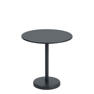 Muuto, Linear Café Runder Tisch / Ø 70 cm - Stahl - Muuto schwarz en metall, Runder Tisch Linear Café metall schwarz / Ø 70 cm - Stahl - Muuto schwarz en metall
