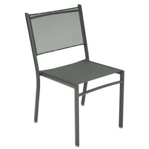 Fermob, Costa Stapelbarer Stuhl / mit Outdoor-Bespannung - Fermob grün/grau en textil, Stapelbarer Stuhl Costa textil grün grau / mit Outdoor-Bespannung - Fermob grau en textil