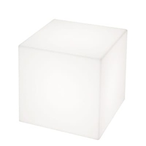 SLIDE, Slide design - Beistelltisch 40 cubo multicolor - Vielfarbig, Cubo LED RGB beleuchteter Couchtisch kabellos - 43 x 43 x 43 cm - für den Außeneinsatz - Slide weiß en plastikmaterial