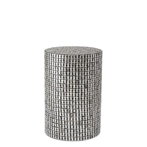 Bloomingville, Beistelltisch Gianna silber metall / Metall & Perlmutt - Ø 33 x H 49 cm - Bloomingville silber en metall, Beistelltisch Gianna silber metall / Metall & Perlmutt - Ø 33 x H 49 cm - Bloomingville metall en metall