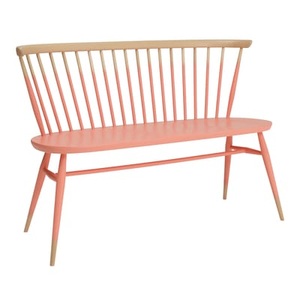 ercol, Bank mit Rückenlehne Love Seat rosa holz natur / L 117 cm - Neuauflage des Originals von 1955 - Ercol rosa en holz, Bank mit Rückenlehne Love Seat rosa holz natur / L 117 cm - Neuauflage des Originals von 1955 - Ercol holz natur en holz