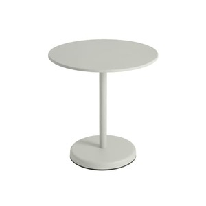 Muuto, Linear Café Runder Tisch / Ø 70 cm - Stahl - Muuto grau en metall, Runder Tisch Linear Café metall grau / Ø 70 cm - Stahl - Muuto grau en metall