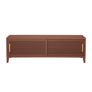 Tolix, B2 Bas Perforé TV Möbel / 160 x H 51 cm - Griffe aus Eiche - Tolix braun en metall, TV Möbel B2 Bas Perforé metall braun / 160 x H 51 cm - Griffe aus Eiche - Tolix braun en metall