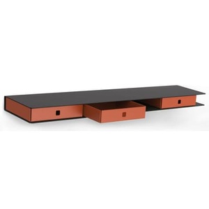 Matière Grise, Regal Alizé metall orange grau / mit 3 Schubladen - L 80 cm - Matière Grise orange en metall, Regal Alizé metall orange grau / mit 3 Schubladen - L 80 cm - Matière Grise grau en metall