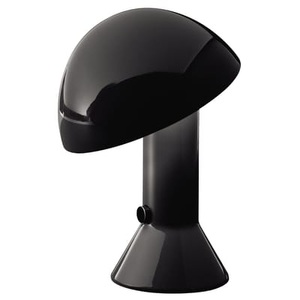 Martinelli Luce, Martinelli Luce Elmetto - Tischleuchte, schwarz, Tischleuchte Elmetto plastikmaterial schwarz / 1976 - Martinelli Luce schwarz en plastikmaterial