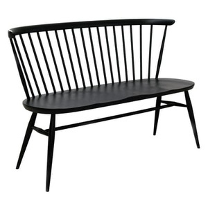 ercol, Love Seat Bank mit Rückenlehne / L 117 cm - Neuauflage des Originals von 1955 - Ercol schwarz en holz, Bank mit Rückenlehne Love Seat holz schwarz / L 117 cm - Neuauflage des Originals von 1955 - Ercol schwarz en holz