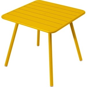 Fermob, Luxembourg quadratischer Tisch / vier Tischbeine - für 2 bis 4 Personen - 80 x 80 cm - Fermob gelb en metall, quadratischer Tisch Luxembourg metall gelb / vier Tischbeine - für 2 bis 4 Personen - 80 x 80 cm - Fermob gelb en metall