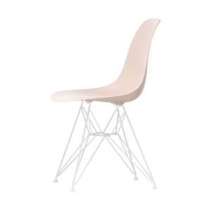 Vitra, DSR - Eames Plastic Side Chair Stuhl / (1950) - Beine weiß - Vitra rosa en plastikmaterial, Stuhl DSR - Eames Plastic Side Chair plastikmaterial rosa / (1950) - Beine weiß - Vitra rosa en plastikmaterial